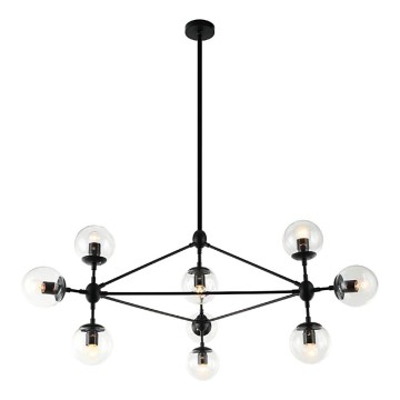 Open Design OR80094 - Luster na šipci BAO 10xE27/8W/230V prečnik 90 cm crna