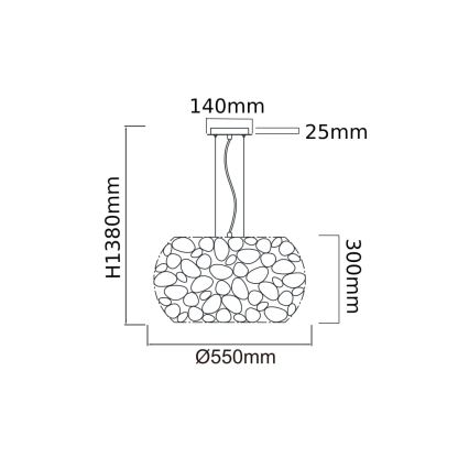 Open Design OR80162 - Viseći luster na sajli CARERA 6xG9/7W/230V, prečnik 55 cm, sjajni hrom