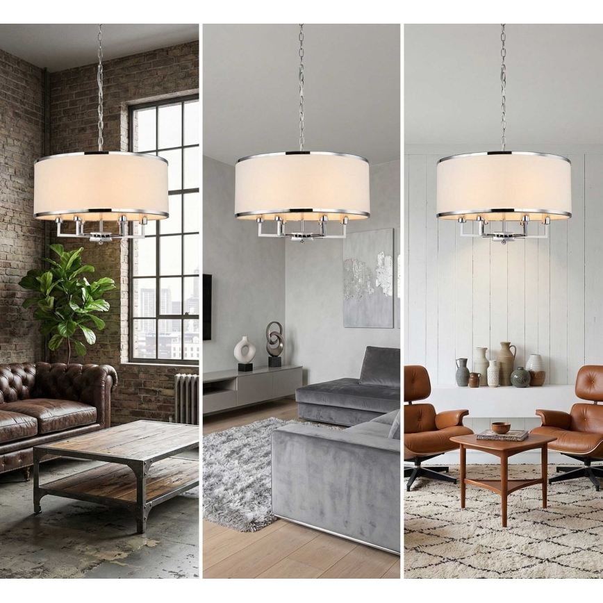 Open Design OR80209 - Luster na lancu CASA 3xE14/12W/230V krem/sjajni hrom