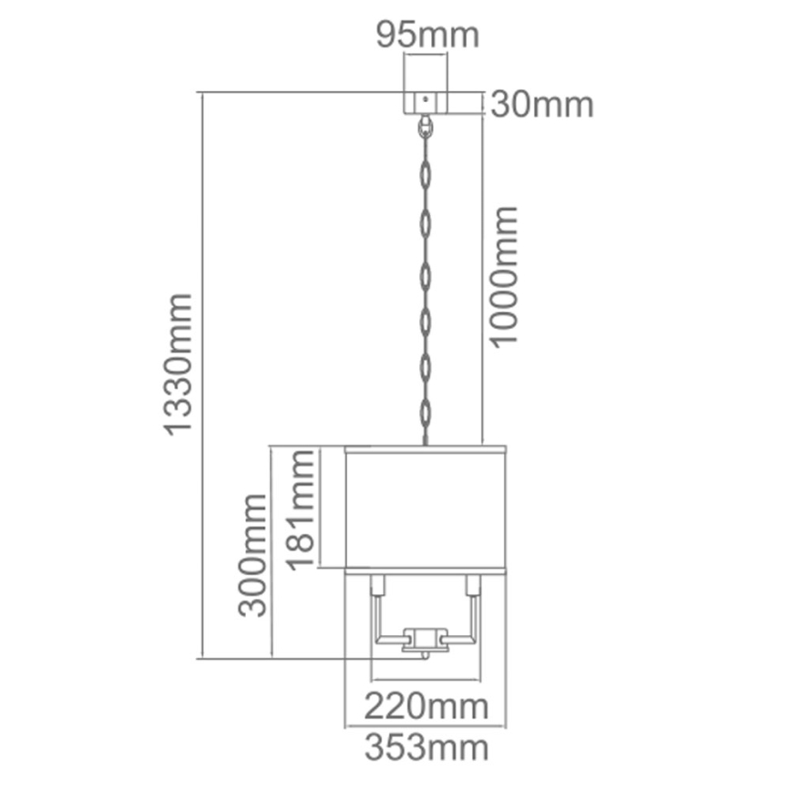 Open Design OR80209 - Luster na lancu CASA 3xE14/12W/230V krem/sjajni hrom
