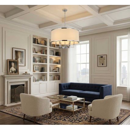Open Design OR80216 - Luster na lancu CASA 6xE14/15W/230V krem/sjajni hrom