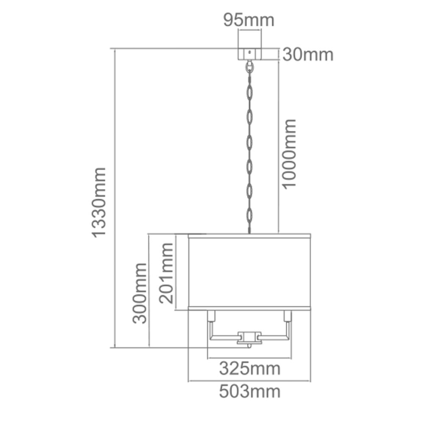 Open Design OR80216 - Luster na lancu CASA 6xE14/15W/230V krem/sjajni hrom