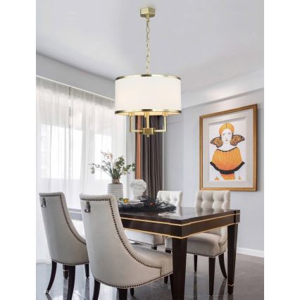 Open Design OR80223 - Luster na lancu CASA 3xE14/12W/230V krem/mesing