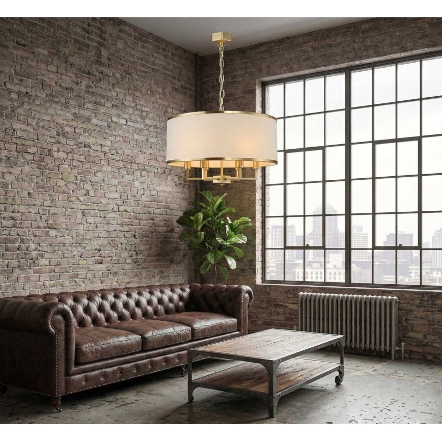 Open Design OR80230 - Luster na lancu CASA 6xE14/15W/230V krem/mesing