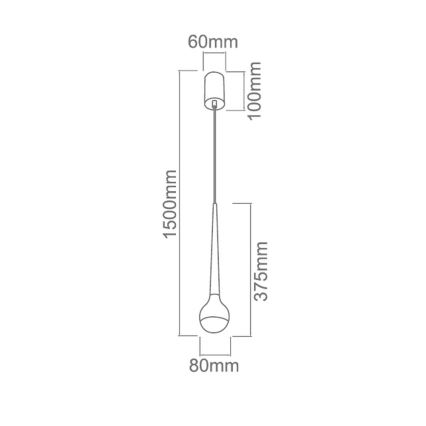 Open Design OR80247 - LED luster na sajli CAPPI LED/5W/230V crne boje