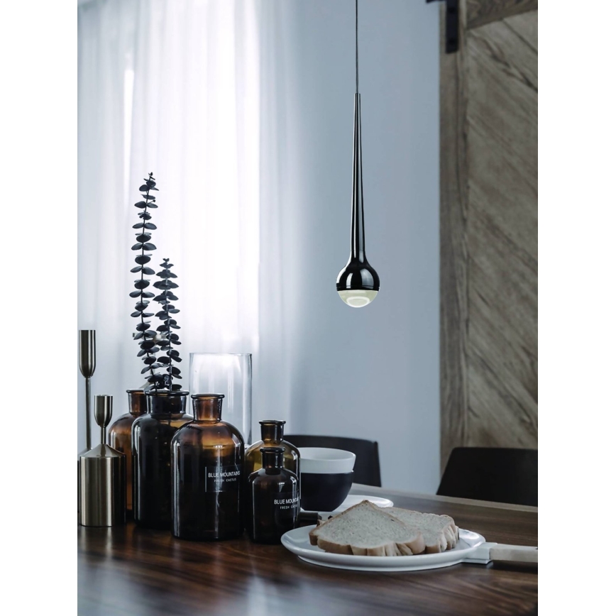 Open Design OR80261 - LED luster na sajli CAPPI LED/5W/230V crni hrom