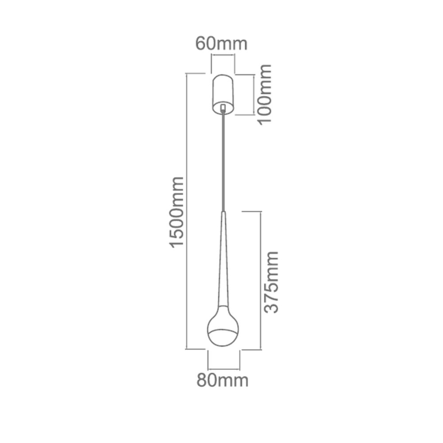 Open Design OR80261 - LED luster na sajli CAPPI LED/5W/230V crni hrom