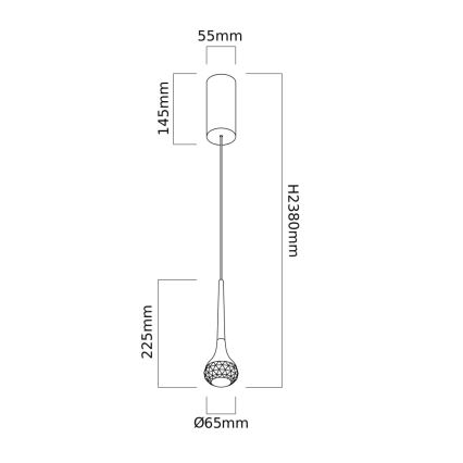 Open Design OR80315 - LED luster na sajli CRIMA LED/7W/230V roze zlato