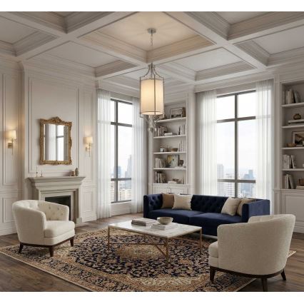 Open Design OR80551 - Luster na lancu LUNGA 1xE27/15W/230V sjajni hrom/bela