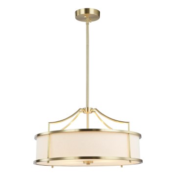 Open Design OR80896 - Luster na šipci STANZA 4xE27/15W/230V prečnik 55 cm mesing/bela