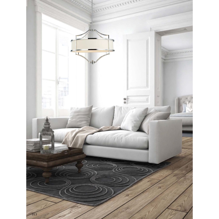 Open Design OR80919 - Luster na stalku STESSO 4xE27/15W/230V Ø 55 cm sjajni hrom/bela