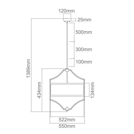 Open Design OR80933 - Luster na šipci STESSO 4xE27/15W/230V, prečnik 55 cm, mesing/bela