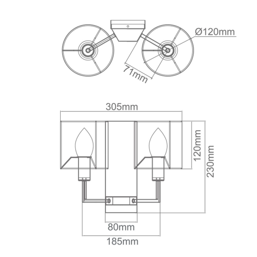 Open Design OR81497 - Zidna lampa CASA 2xE14/12W/230V sjajni hrom/krem
