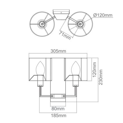 Open Design OR81503 - Zidna lampa CASA 2xE14/12W/230V mesing/krem