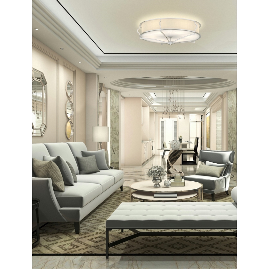 Open Design OR84412 - Plafonsko svetlo STESSO 4xE27/12W/230V prečnik 65 cm sjajni hrom/bela