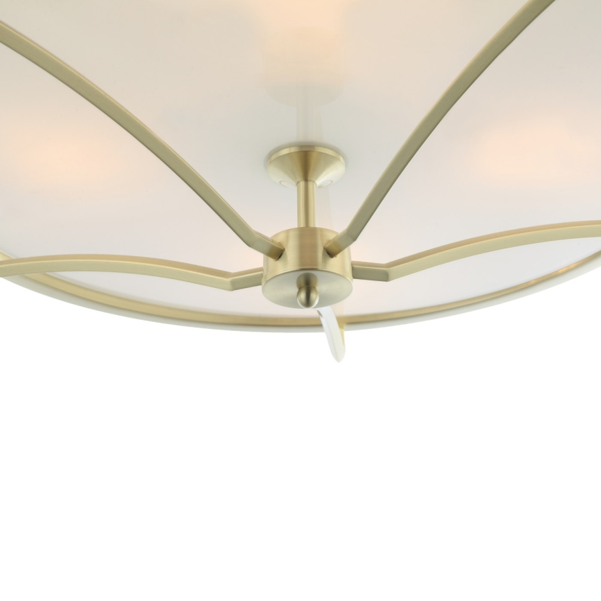 Open Design OR84436 - Stropna svetiljka STESSO 4xE27/12W/230V, prečnik 65 cm, mesing/bela