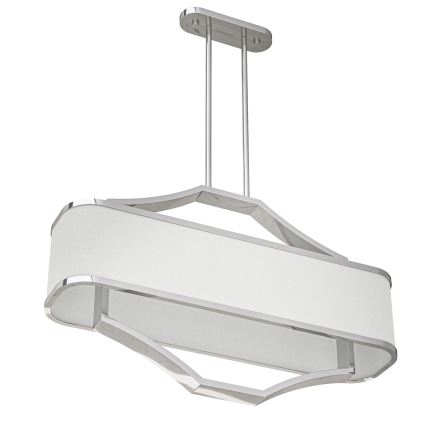 Open Design OR84849 - Luster na šipci GERDO OVALE 6xE14/12W/230V sjajni hrom/bela