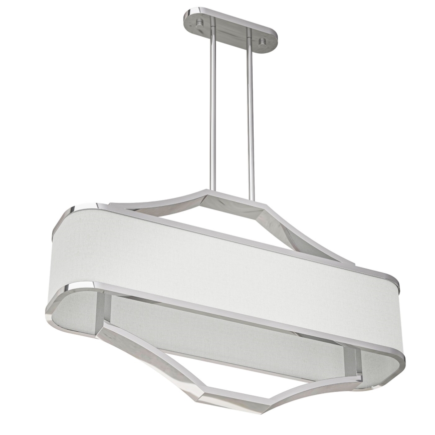 Open Design OR84849 - Luster na šipci GERDO OVALE 6xE14/12W/230V sjajni hrom/bela