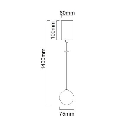 Open Design OR85099 - LED luster na sajli BOLICINA LED/5W/230V zlatna