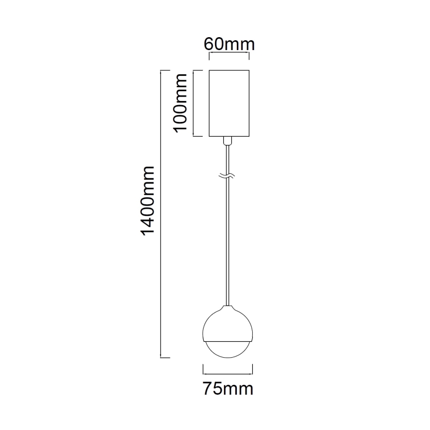 Open Design OR85099 - LED luster na sajli BOLICINA LED/5W/230V zlatna