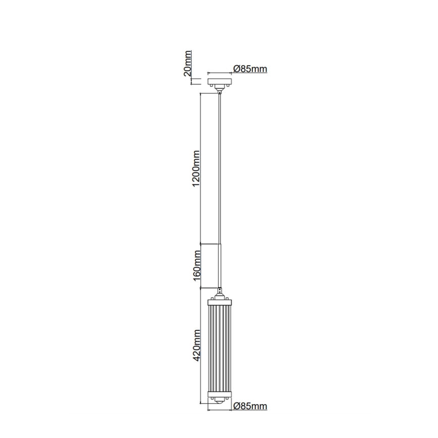 Open Design OR85310 - Visilica na lanku FIATTO 1xE14/12W/230V crna
