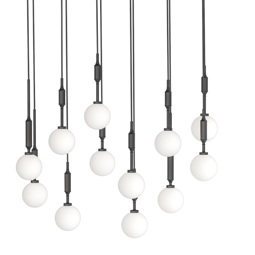 Open Design OR85464 - Luster na sajli ERO 12xG9/8W/230V crna