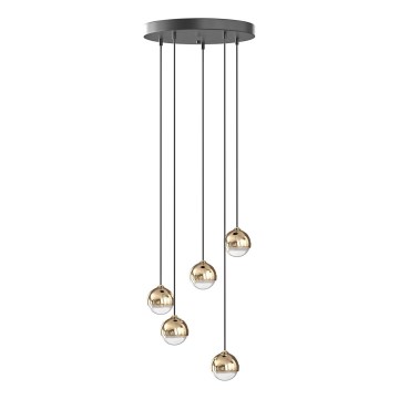 Open Design OR85518 - LED luster na sajli BOLICINA 5xLED/5W/230V zlatna/crna