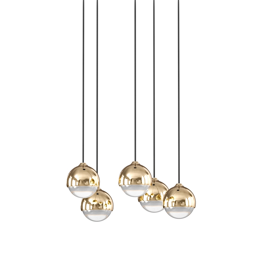 Open Design OR85518 - LED luster na sajli BOLICINA 5xLED/5W/230V zlatna/crna