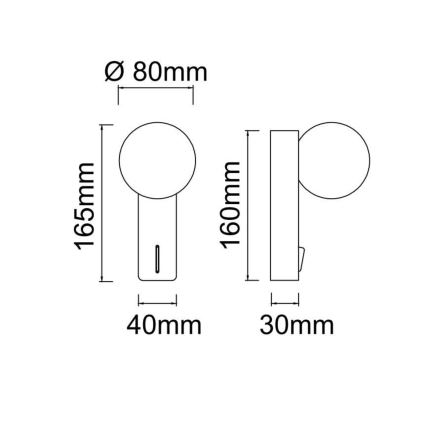 Open Design OR85532 - Zidno svetlo za kupatilo BOLETTA 1xG9/8W/230V IP44 mesing