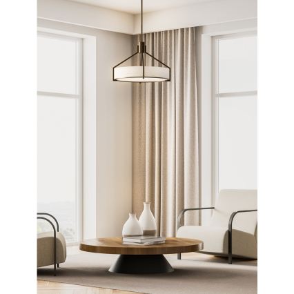 Open Design OR85648 - Luster na šipci DORETTO 4xE27/15W/230V, prečnik 50 cm, braon/bež