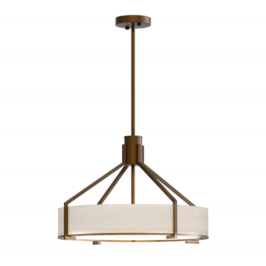 Open Design OR85648 - Luster na šipci DORETTO 4xE27/15W/230V, prečnik 50 cm, braon/bež