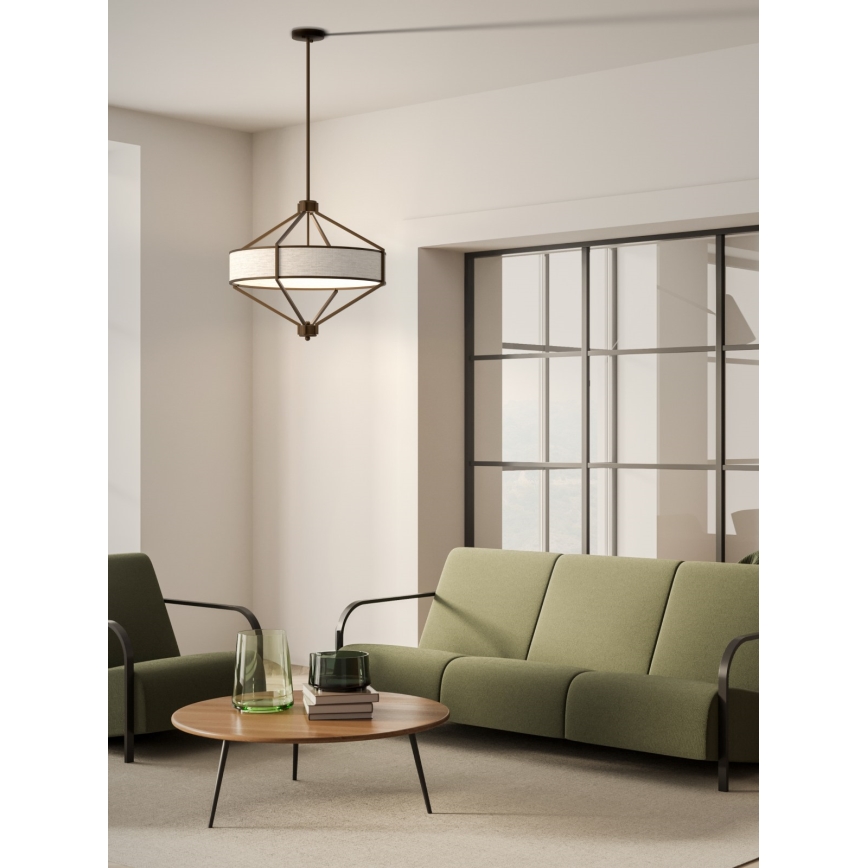 Open Design OR85846 - Luster na stalku ZUNDO 4xE27/15W/230V braon/bež