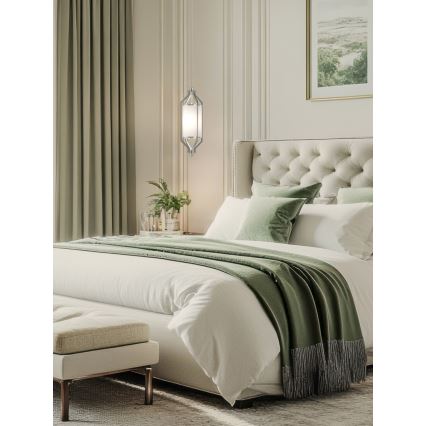 Open Design OR85853 - Luster na šipci ZUNDO 1xE27/15W/230V matni hrom/bela