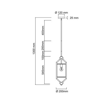 Open Design OR85853 - Luster na šipci ZUNDO 1xE27/15W/230V matni hrom/bela