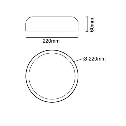 Open Design OR85921 - LED plafonsko svetlo CEDRONE LED/14W/230V 3000/4500/6500K prečnik 22 cm crna