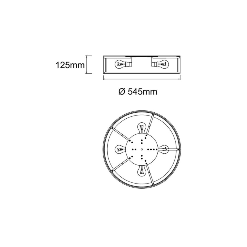 Open Design OR86010 - Plafonsko svetlo ZALINDRO 4xE27/15W/230V, prečnik 54,5 cm, bela/sjajni hrom