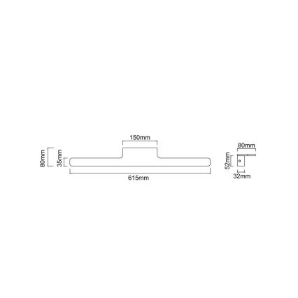 Open Design OR86133 - LUCE LED osvetljenje za kupatilsko ogledalo LED/11W/230V 3000/4500/6500K 61,5 cm IP44 crna
