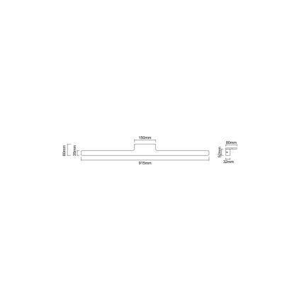 Open Design OR86164 - LED kupatilsko osvetljenje za ogledalo LUCE LED/12W/230V 3000/4500/6500K 91,5 cm IP44 crna