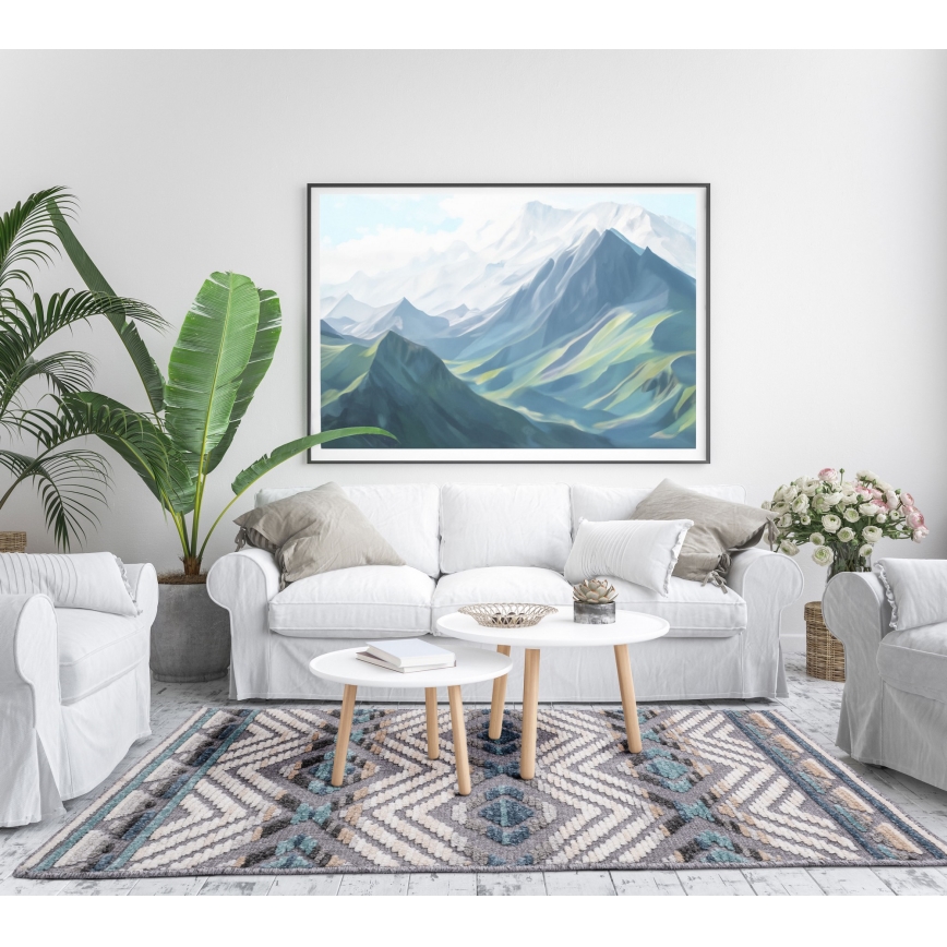 Orijentalni tepih NEPAL 160x230 cm u plavo-sivoj boji