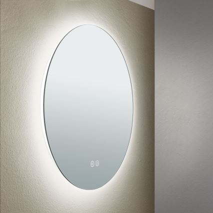 LED zidno kupatilsko ogledalo sa grejanjem i pozadinskim osvetljenjem FOCUS LED/18W/230V 3000/4200/6000K prečnik 45 cm IP44