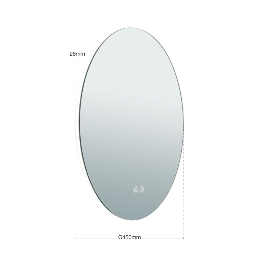 LED zidno kupatilsko ogledalo sa grejanjem i pozadinskim osvetljenjem FOCUS LED/18W/230V 3000/4200/6000K prečnik 45 cm IP44