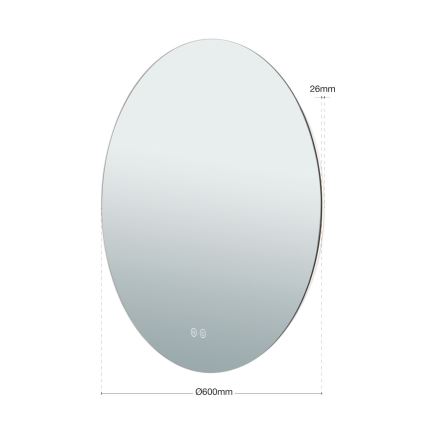 LED zidno ogledalo za kupatilo sa grejačem i pozadinskim osvetljenjem FOCUS LED/25W/230V 3000/4200/6000K prečnik 60 cm IP44