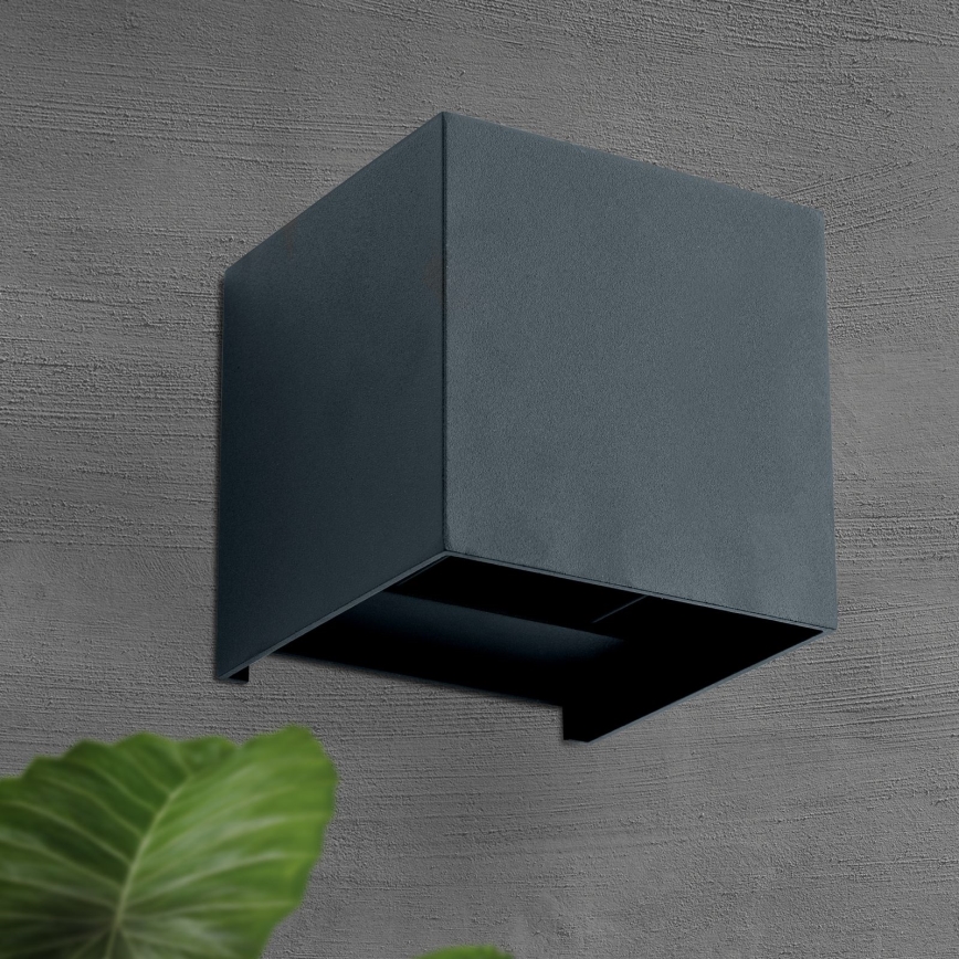 LED spoljašnje zidno svetlo CUBE 2xLED/3W/230V IP54 antracit