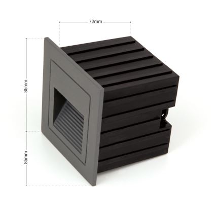 Ugradna LED svetiljka LORO LED/2W/230V IP65 antracit