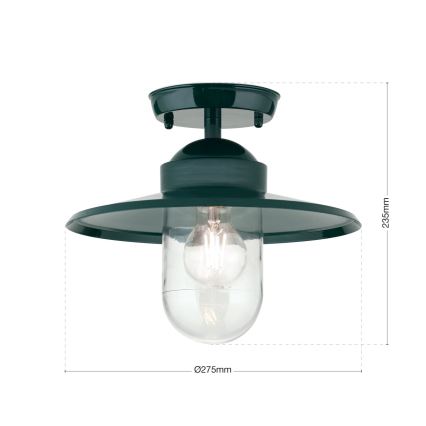 Spoljašnji plafonski luster EDWARD 1xE27/60W/230V IP44 zelena