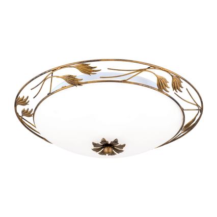 Stropno svetlo FLEUR 3xE27/60W/230V, prečnik 50 cm, bronza