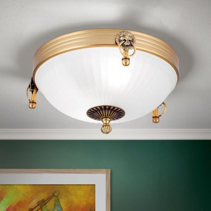 Plafonsko svetlo ROCCA 2xE27/60W/230V Ø 31 cm bronza/bela