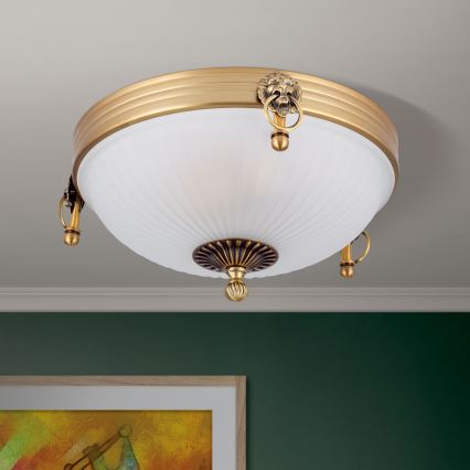 Plafonsko svetlo ROCCA 2xE27/60W/230V Ø 31 cm bronza/bela