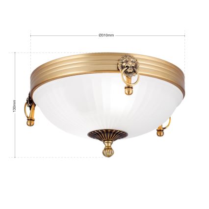 Plafonsko svetlo ROCCA 2xE27/60W/230V Ø 31 cm bronza/bela