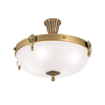 Plafonski luster ROCCA 4xE27/60W/230V, prečnik 43 cm, bronza/bela
